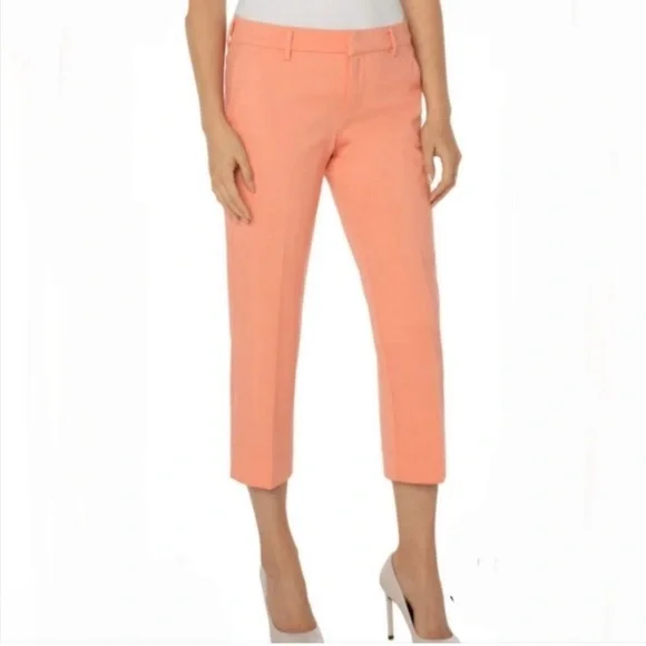 Liverpool Mid Rise Light Orange Cantaloupe Kelsey Trouser Size 6/28 Cropped EUC - Picture 14 of 15